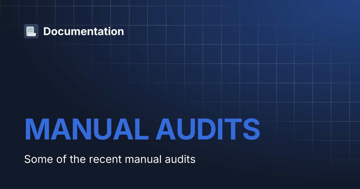 MANUAL AUDITS | Documentation